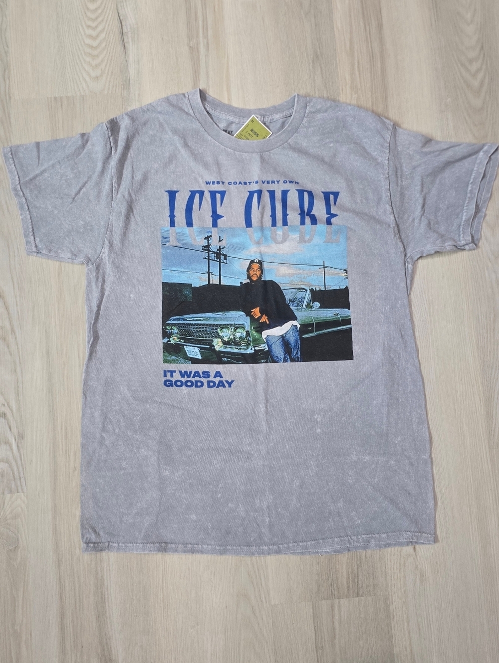 Ice Cube "Today Was A Good Day" Gray Acid Washed Graphic Tshirt Size L NWT